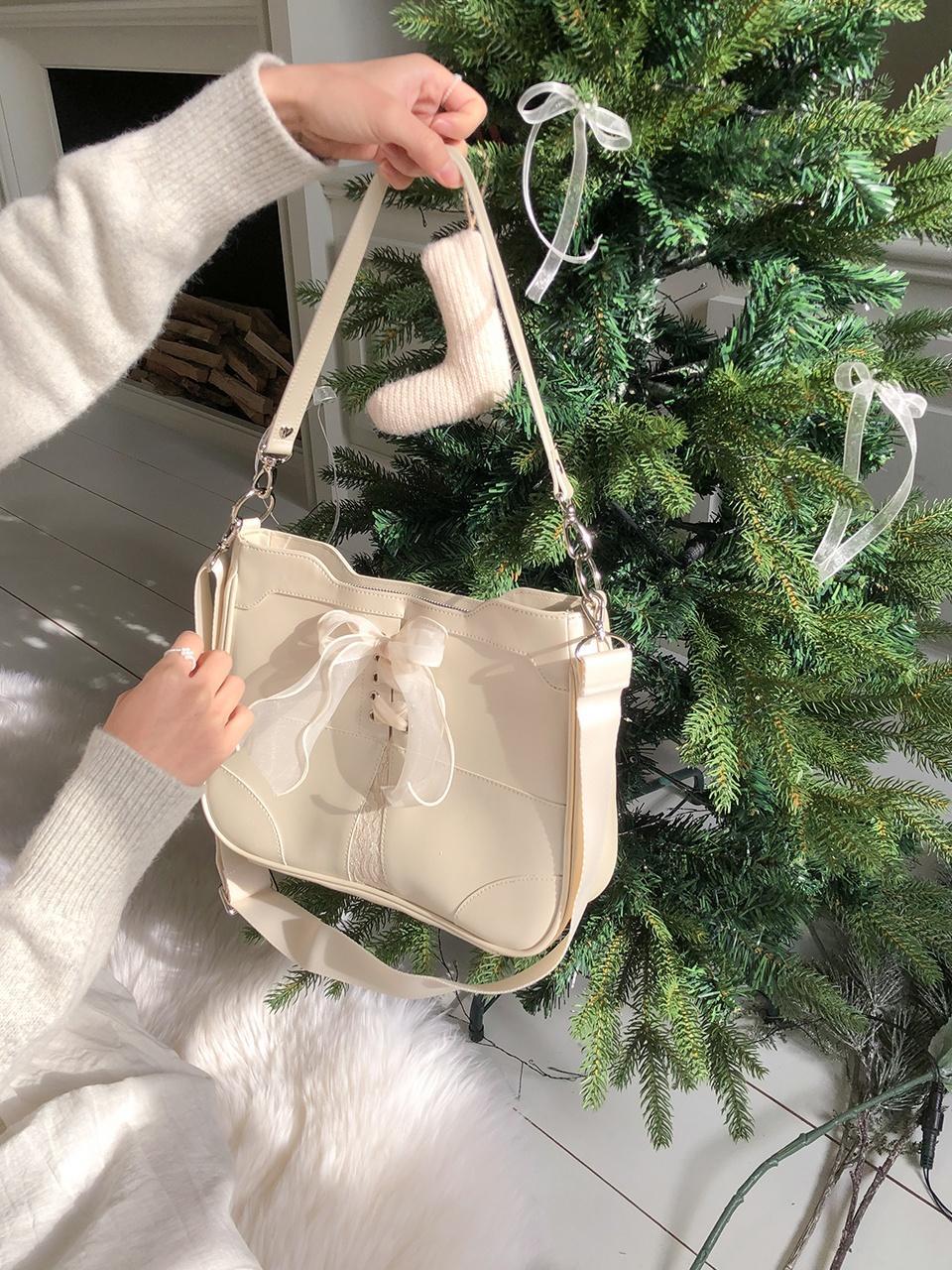 [11/15 예약배송] Bustier ribbon bag_ivory