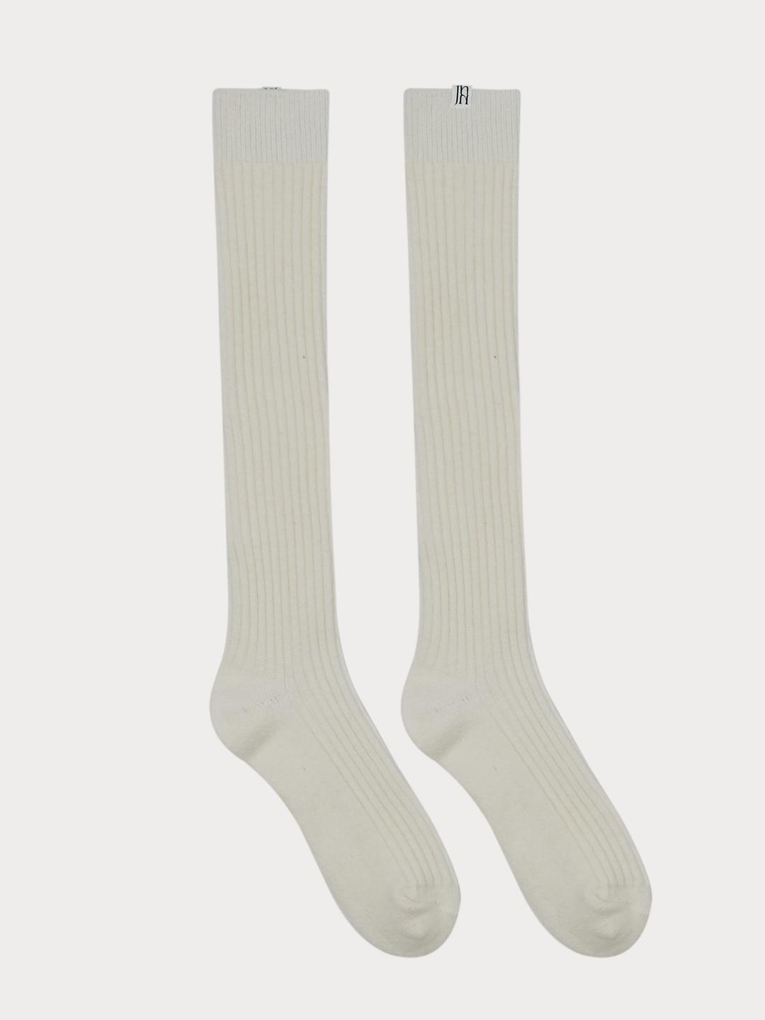 010 Cashmere Knee Knit Socks (Ivory)