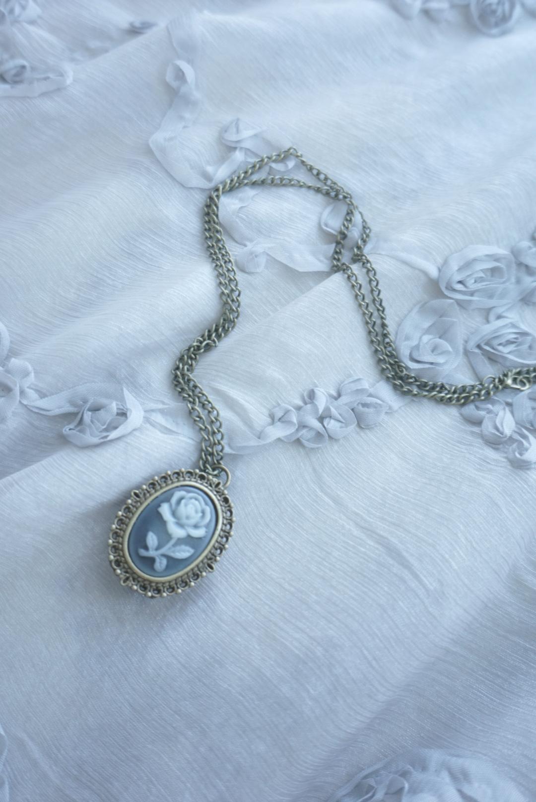 antique flower watch necklace