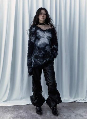 Faux Fur Knitted Sweater