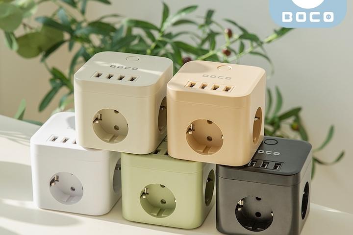 USB 멀티탭 3구 2m 큐브 디자인 인테리어 캠핑 멀티 콘센트