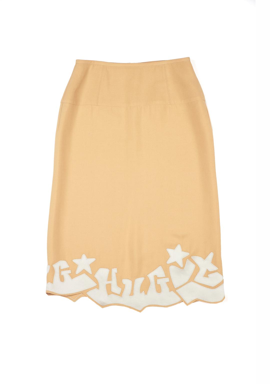'BIG HUG CLUB' applique skirt