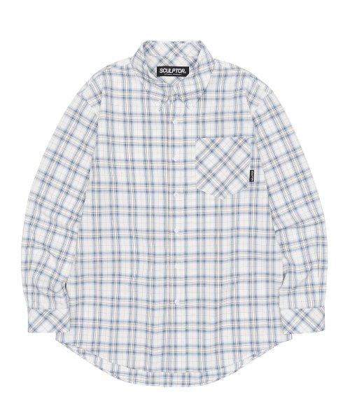 Plaid Beach Shirt Blue