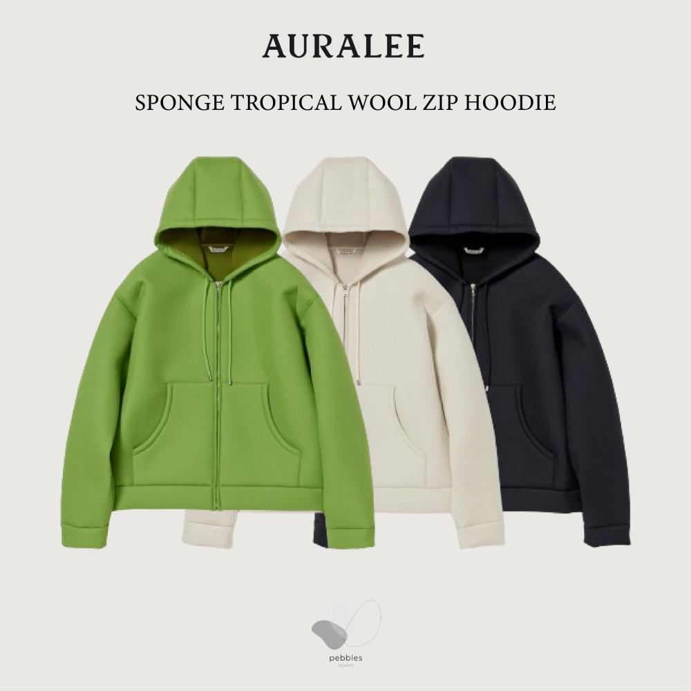 24ss 오라리 스폰지 트로피칼 울 집 후디 AURALEE SPONGE TROPICAL WOOL ZIP HOODIE (A24SB01TB) 3컬러