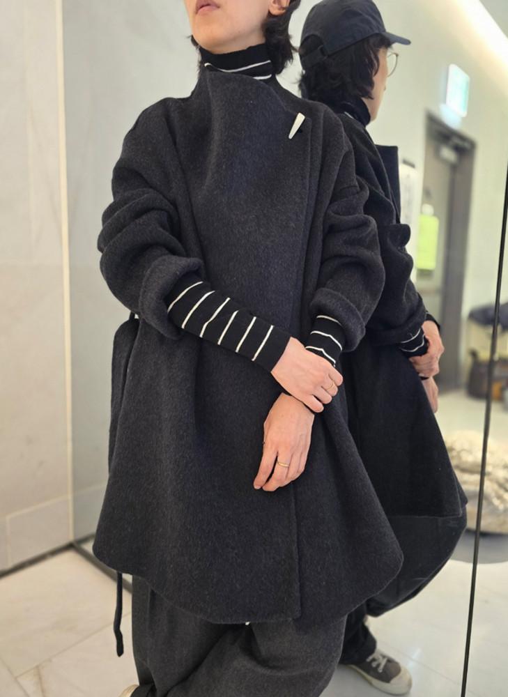 울 더플 핸드메이드 하프 벨트 가을 겨울 아우터 코트