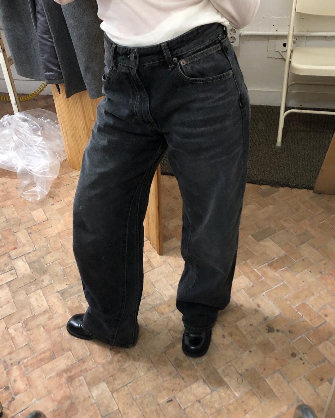 25FW H Q*MK PICK! 꼭 사템*) FABRIC BY EGYPT / LOW WIDE DENIM PANTS (1COLOR)