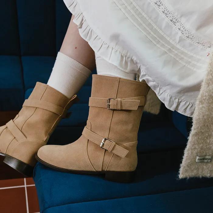 Hayden 4color  미들 투 스트랩  캐쥬얼 무드 부츠 2.5cm