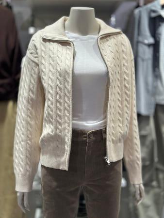 이런 상품 어때요? 지오다노 여자 빅카라 집업 긴팔 가디건355911