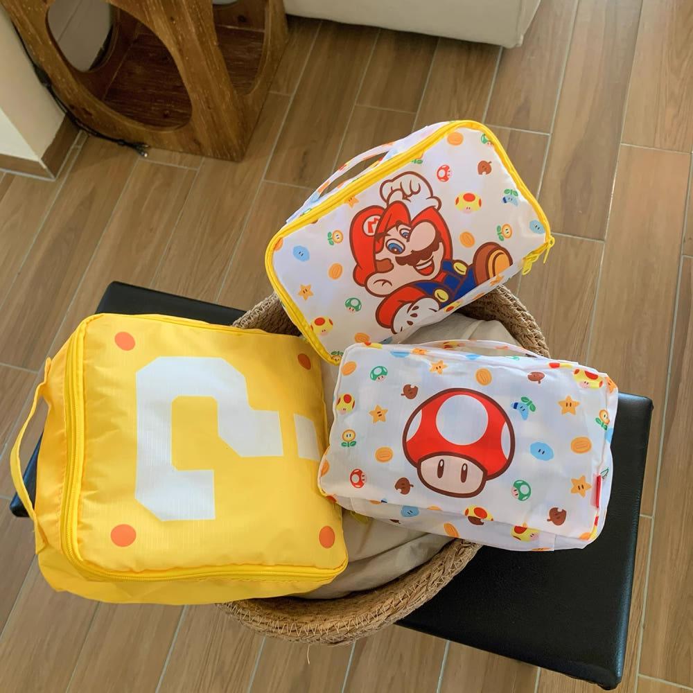 귀여운 마리오 의류 파우치 3종 세트 여행용 파우치 세트