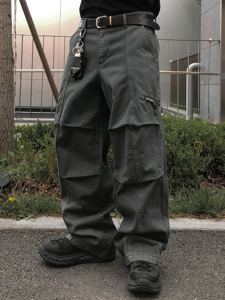 premium 무플 턱 지퍼 팬츠 (3color)