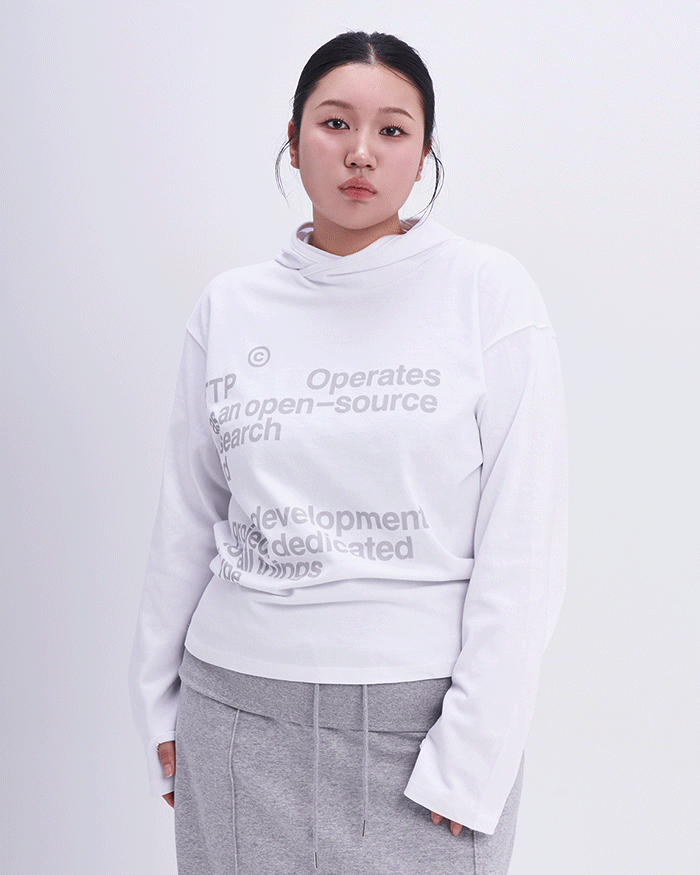 페스토 텍스트 핸드 워머 후드 T