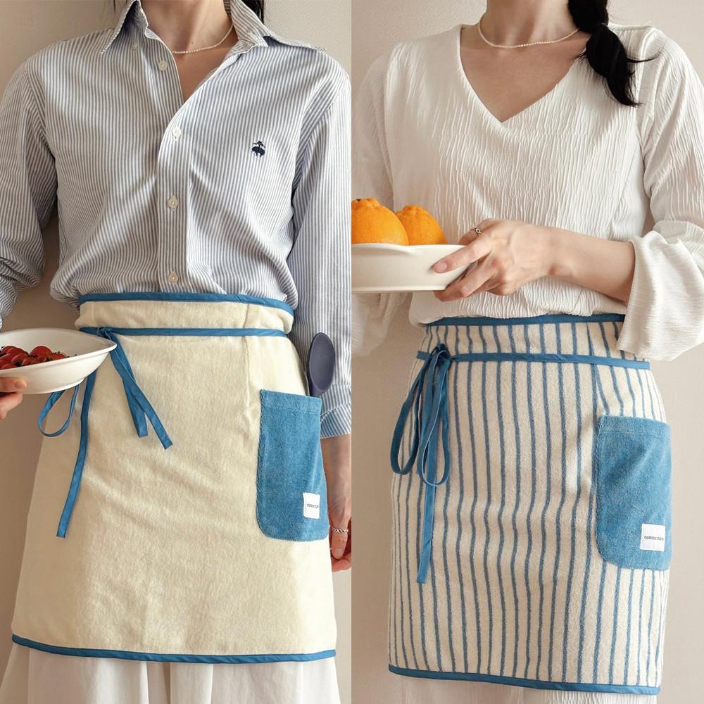 블루 보나베띠 타올 허리 앞치마 에이프런 신혼 집들이선물세트