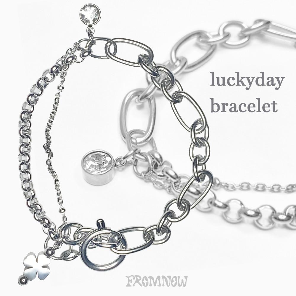 럭키데이 써지컬스틸 레이어드 체인 팔찌