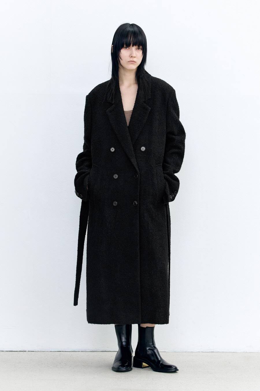 빈티지 로브 더블 코트 BLACK