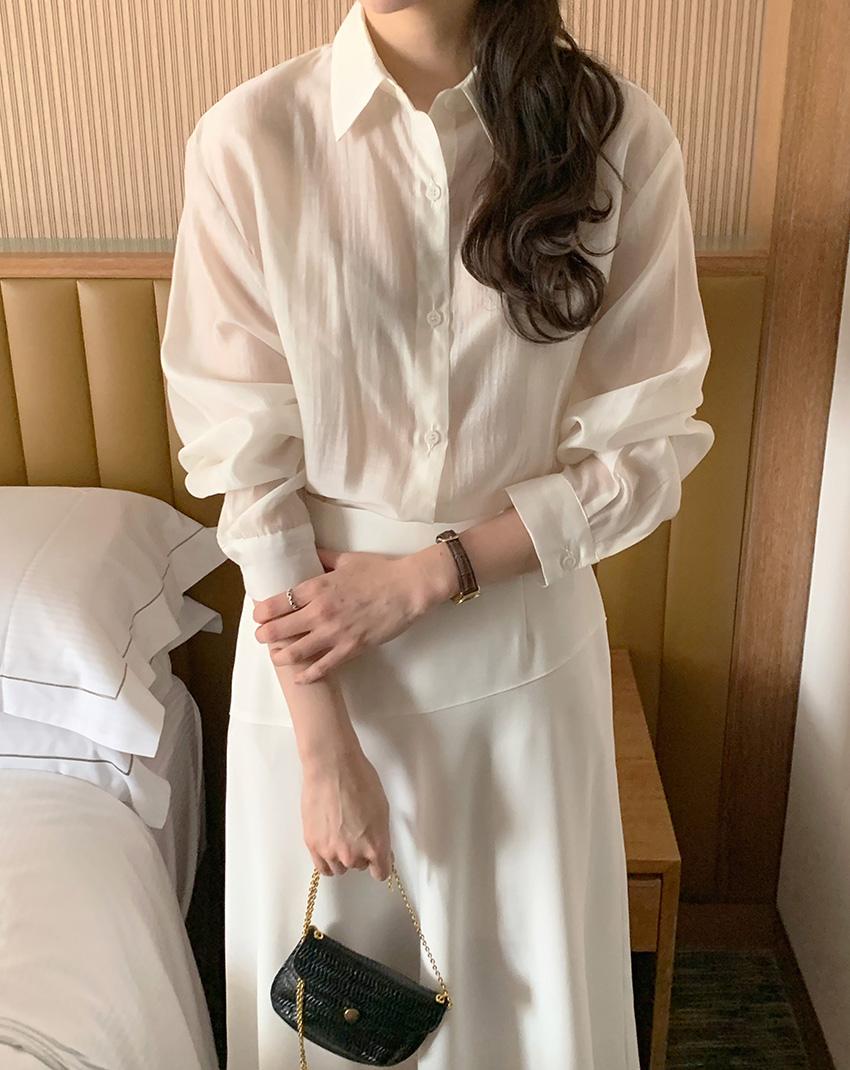 (릴스 문의 폭주!) 리다 쉬어 핀턱 셔츠 4color!