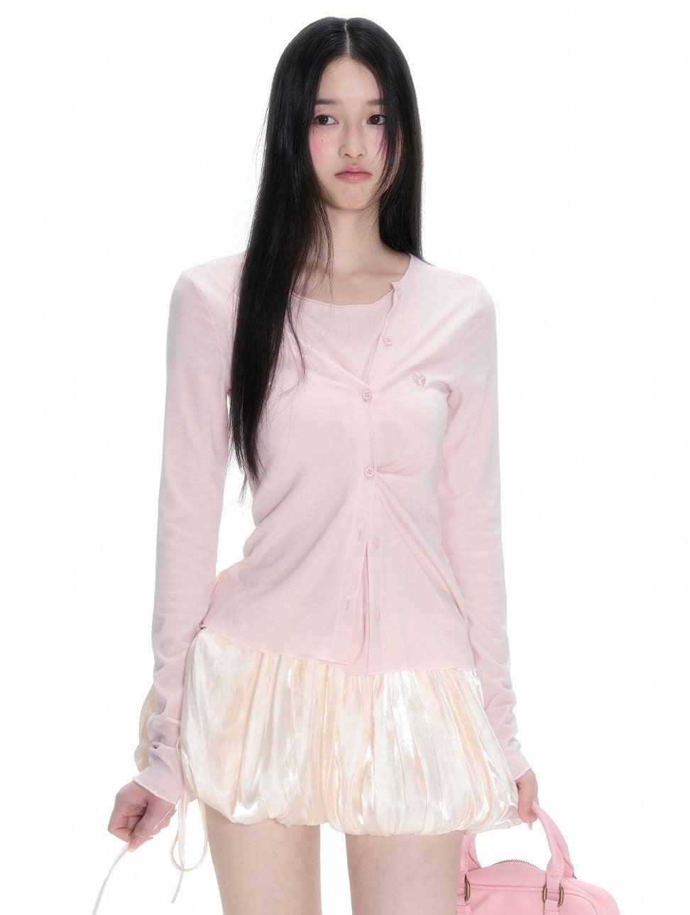 Fake Two-piece Long/Short Sleeved T-shirt NEC0124