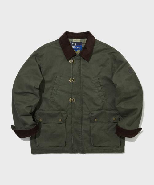 시그니처 페이티드 코튼 워크 자켓 올리브_FS1WJ33U