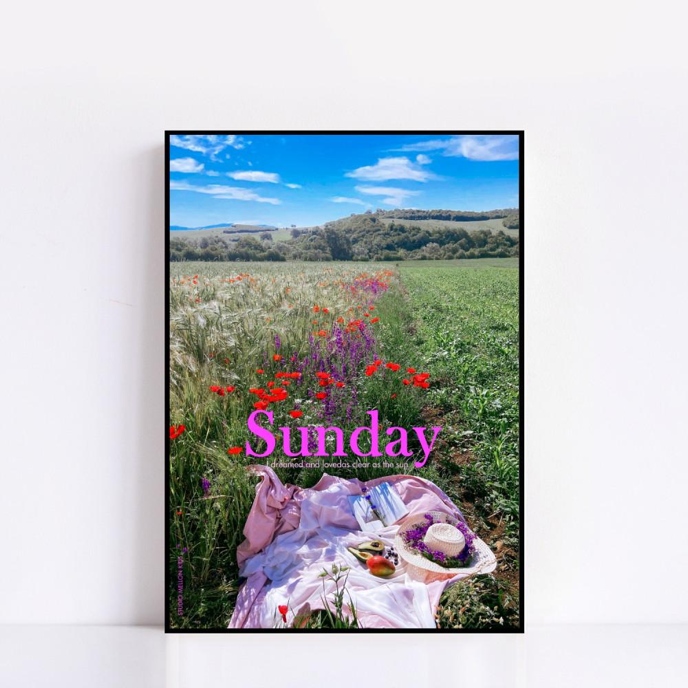 Art Poster #249 Sun day 빈티지 레트로 인테리어 디자인 감성 여행 분위기 트랜디 카페 피크닉 봄 포스터 액자