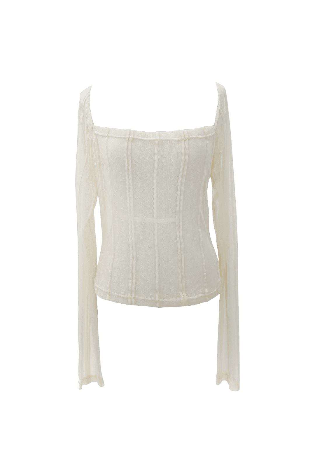 [Pink orchid house] Square lace T (3color) (Ivory)