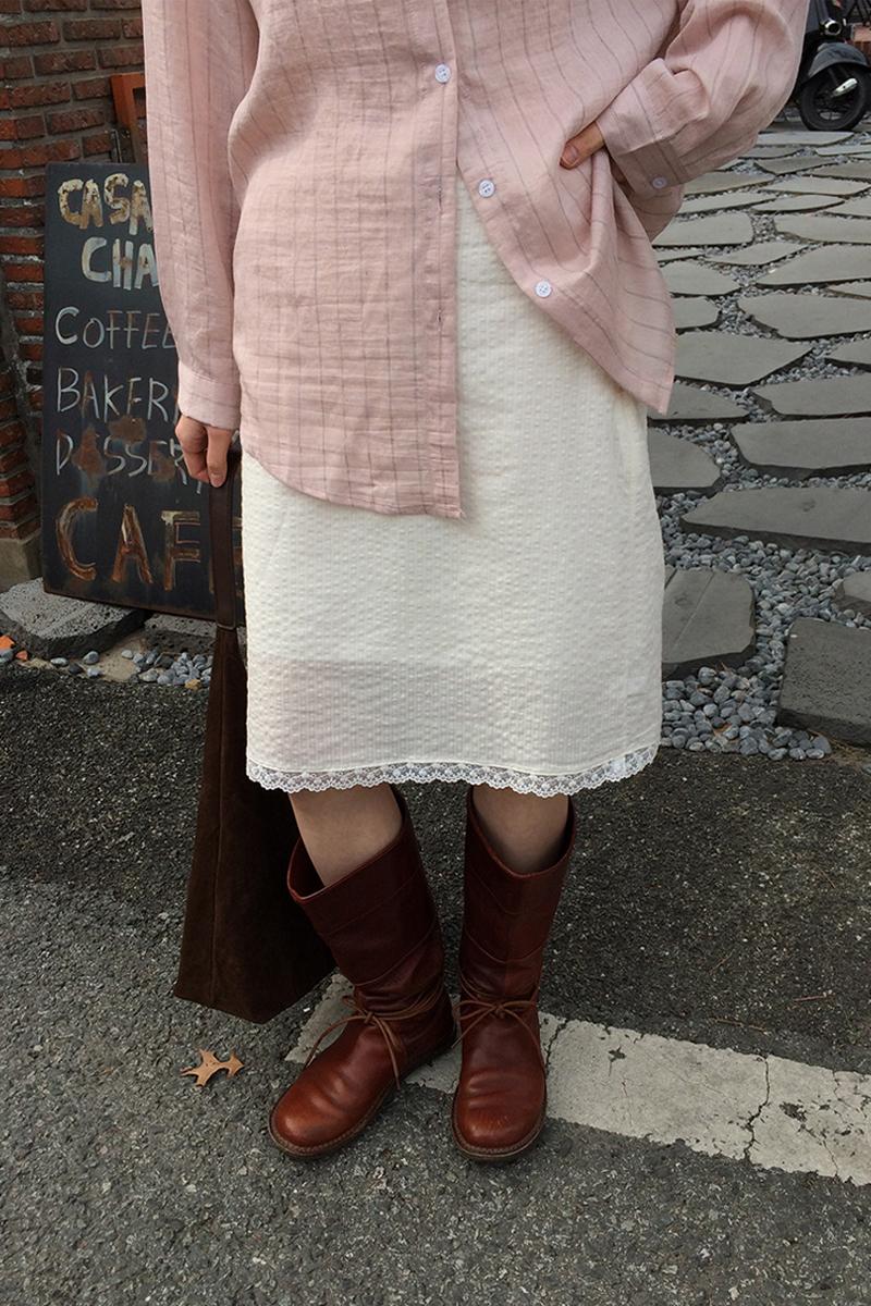 미리내로 (미리봄🌸)아렌 스트라이프 레이스 스커트