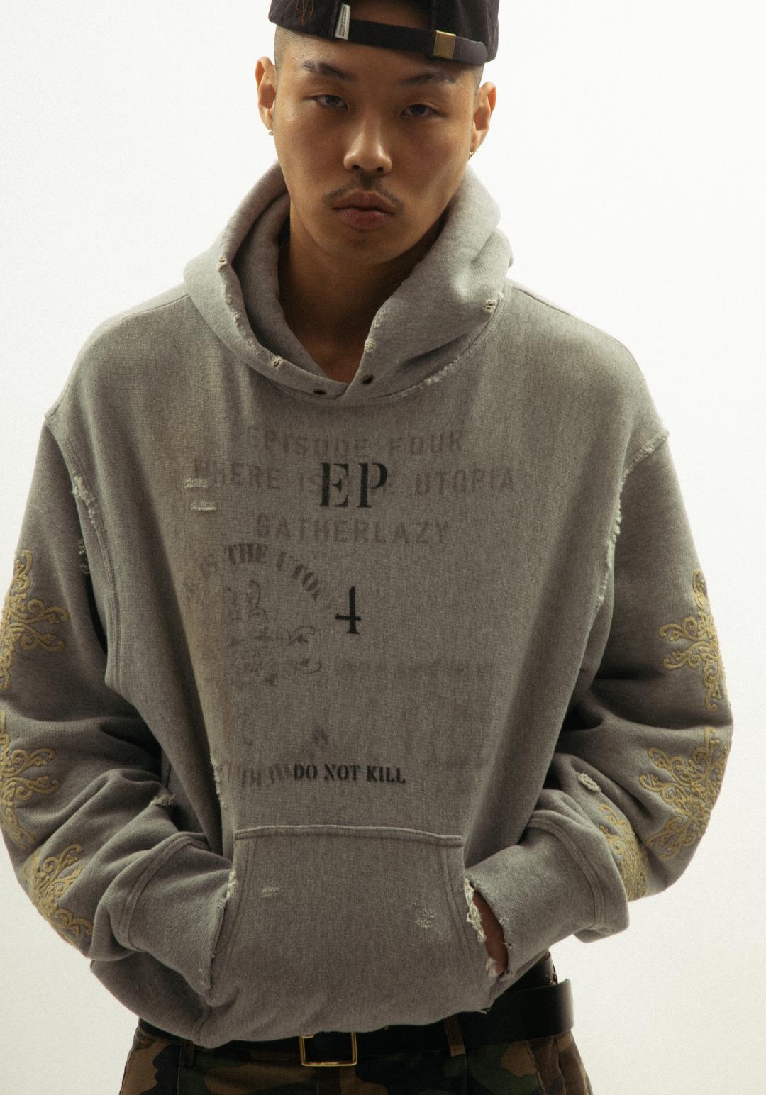 [4/17] Ep4 Slogan Reverse Weave Hoodie