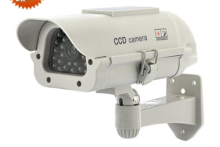 모형CCTV 태양광 적외선 카메라 화이트(태양전지+보안스티커)