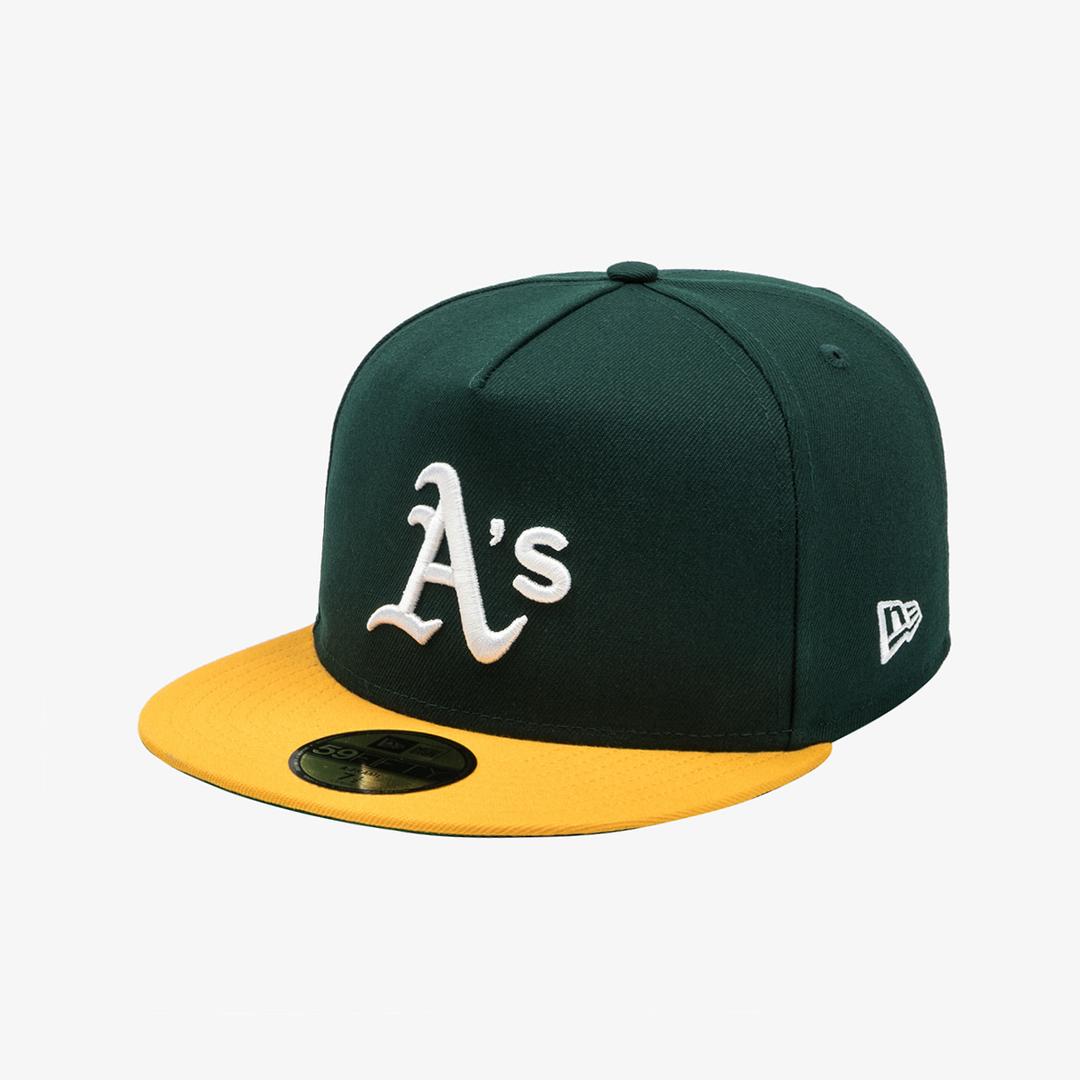 59FIFTY DAY MLB 오클랜드 애슬레틱스 A프레임 사이즈캡 다크 그린