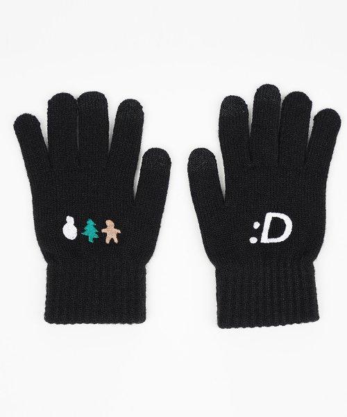 크리스마스 데이 스마트폰 터치 기모 울장갑_블랙