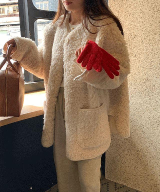 [폭닥/데일리] 아인스 오버핏 양털 자켓