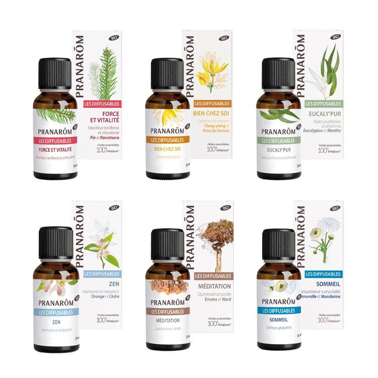 프라나롬 유기농 디퓨저오일 6종 유칼리퓨어 젠 메디테이션 유기농 에센셜 오일 100% 공기정화 편안한명상 숙면 심신안정 편안한호흡 긴장완화 스트레스완화 면역력강화 활력증강