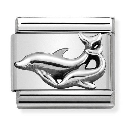 COMPOSABLE Classic OXIDIZED SYMBOLS in st.steel and sterling silver (Dolphins) 330101/29