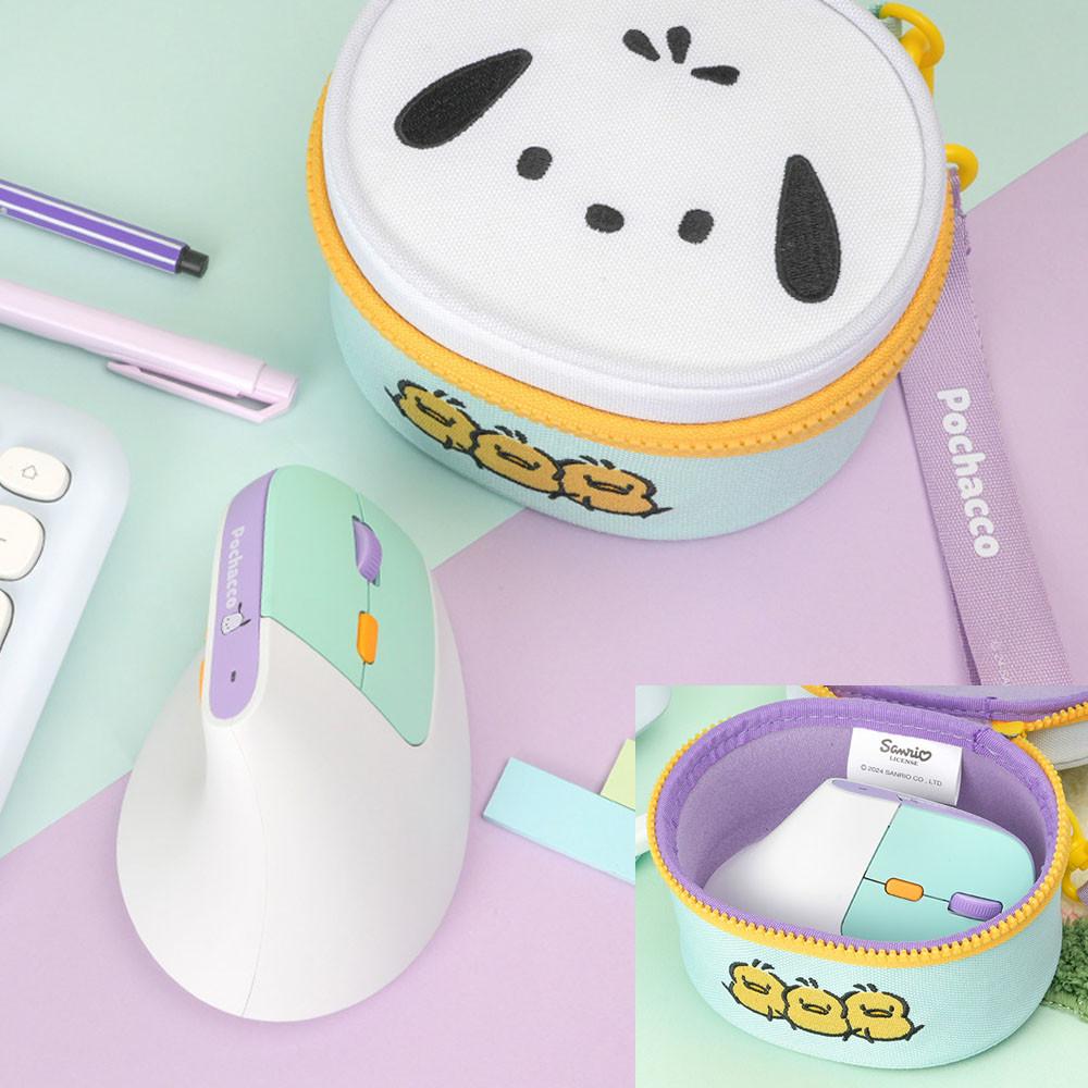 산리오 포차코 버티컬 무선 마우스 무소음 캐릭터 인체공학 손목편한 노트북
