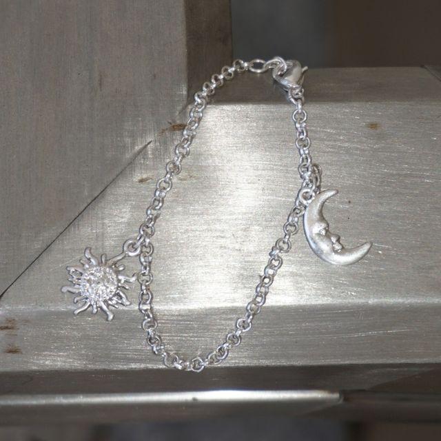 [B202]sun and moon bracelet/체인 팔찌 레이어드팔찌 빈티지 시선