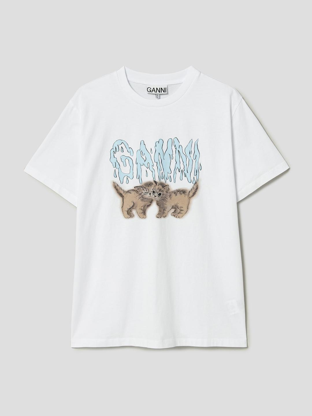 [EXCLUSIVE] Basic Jersey Kittens Relaxed T-shirt - White