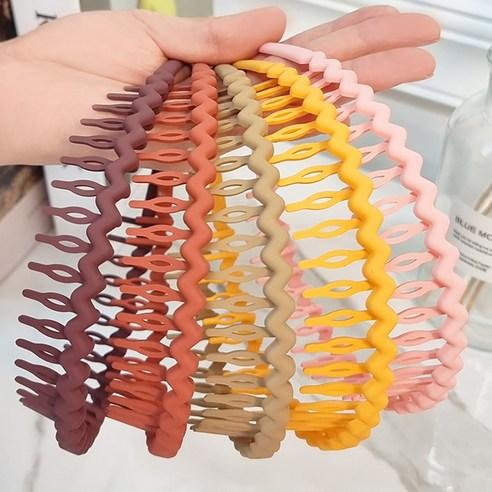 미다미 컬러플 빗살 고정용 남여공용 헤어밴드 머리띠 데일리 심플 머리띠[5종세트] - 헤어액세서리 | 쿠팡