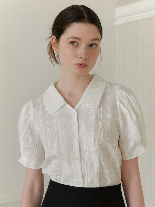 LACE PUFF SHIRT_WHITE