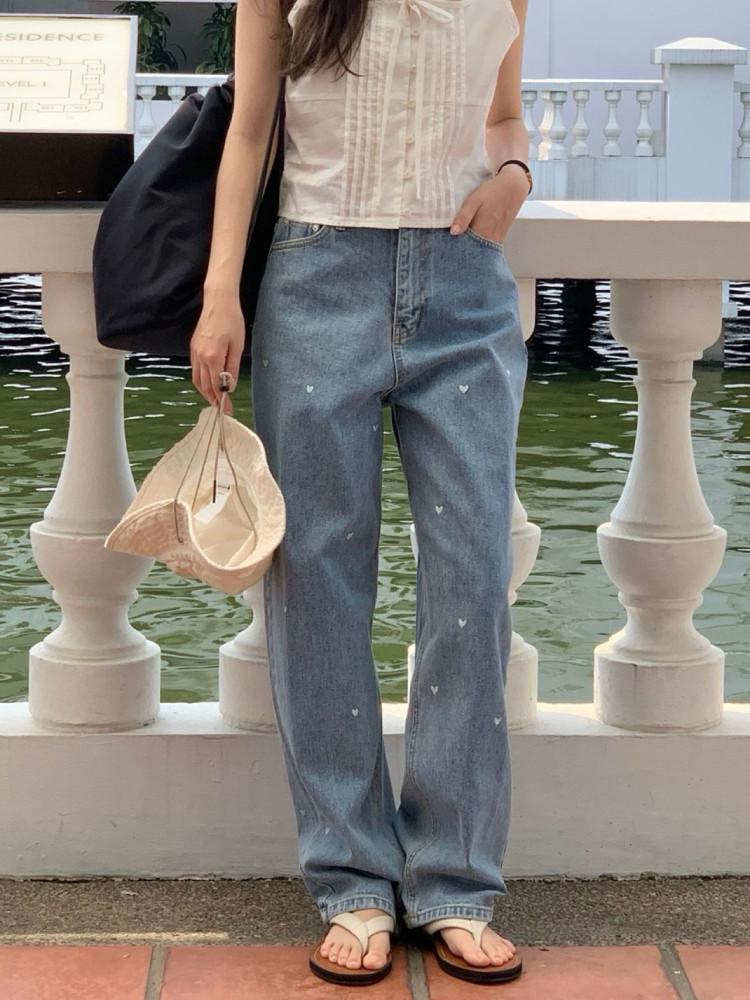 [당일] 베르가못 하트 연청 데님 (1color) : mydressroom