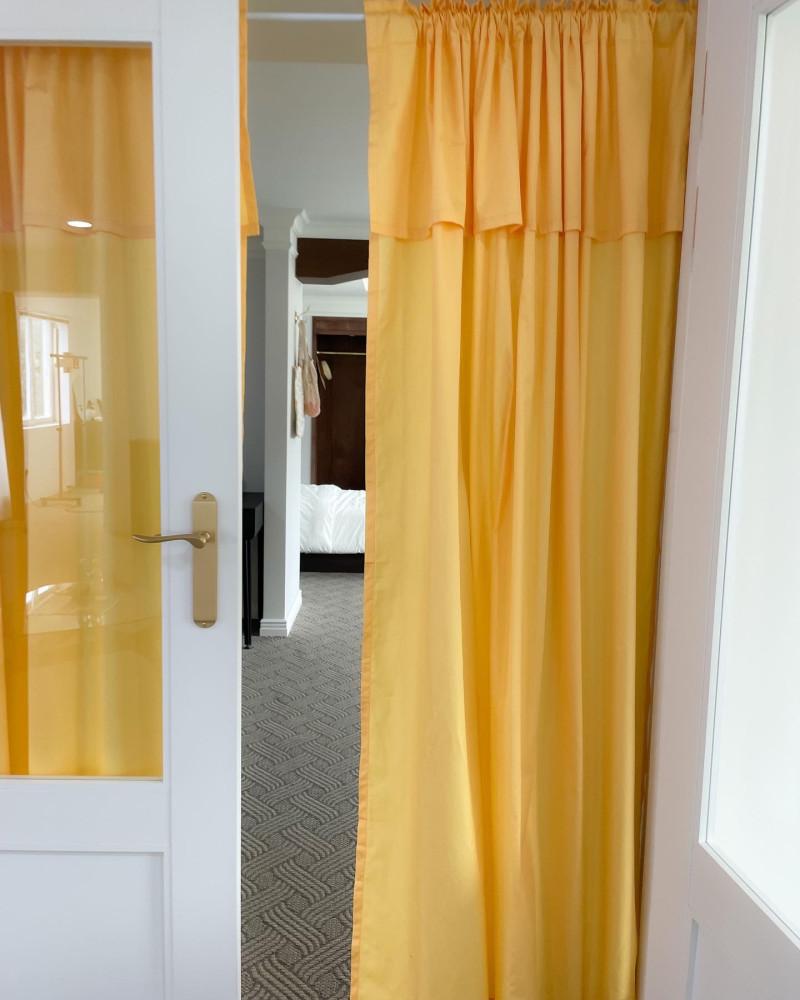 cheese solid curtain 빈티지 레트로 커튼 옐로우 노랑 바란스 하이틴 맞춤