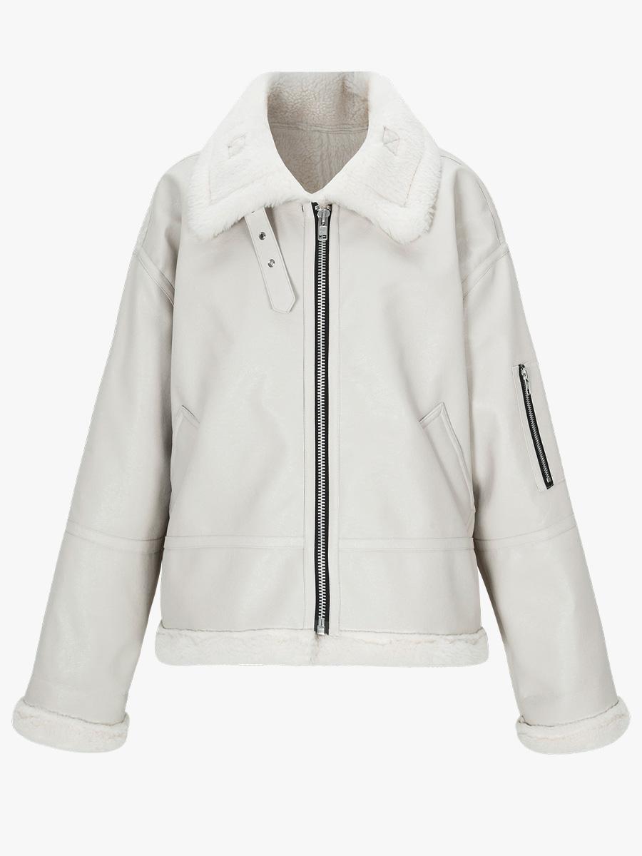 Oversized began leather  Shearling Jacket (Ivory) 11/19일 순차배송