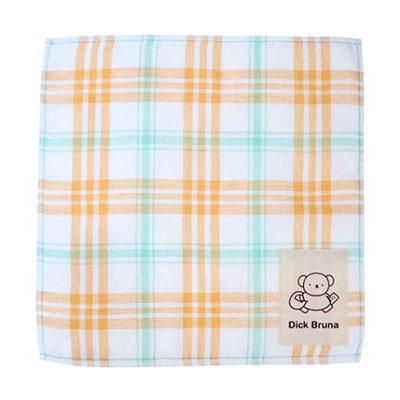 미피(miffy) 컬러플 체크 손수건, 미니타올, 핸드타올(Orange)