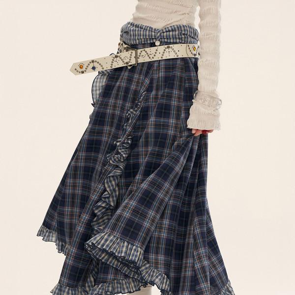 Kitsch Frilled Check Skirt
