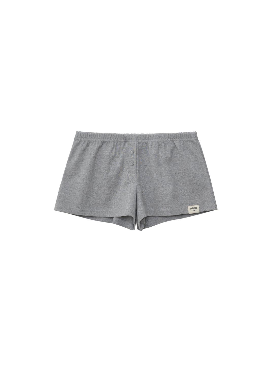BUTTON FLY MINI SHORTS (GRAY)