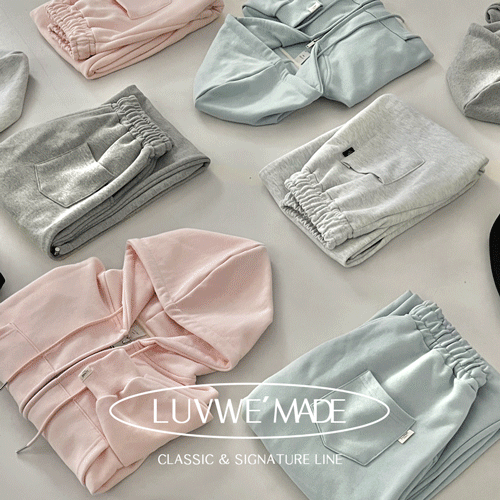 신상7일만특가💓[MADE/봄ver./단독구매가능] 하니 투웨이 크롭 후드집업 + 와이드 팬츠 트레이닝 세트 셋업 SET (6color) LUVWE' made