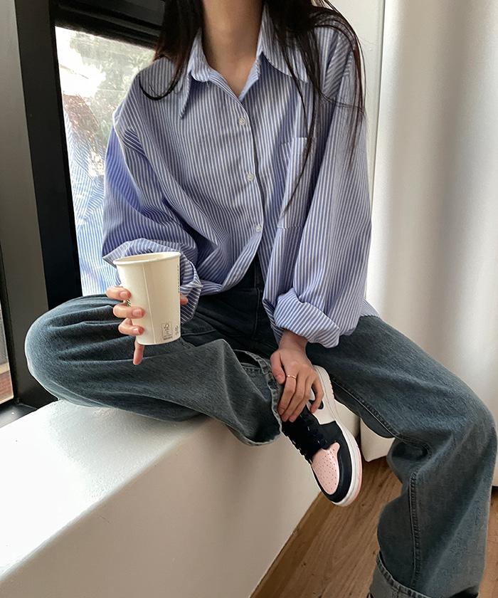 Boxy Stripe Shirts (4Colors)