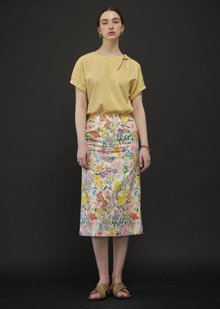 BOTANICAL GARDEN SKIRT_IVORY