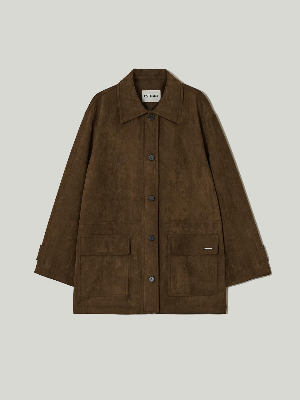 Suede Half Jacket Brown