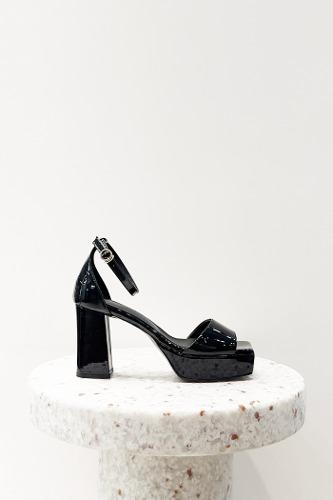 Rose Platform Sandals Leather Black