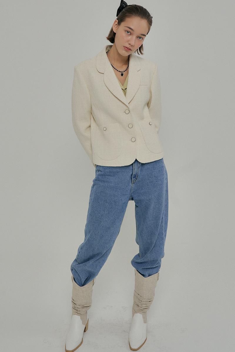 Jane tweed blazer Ivory