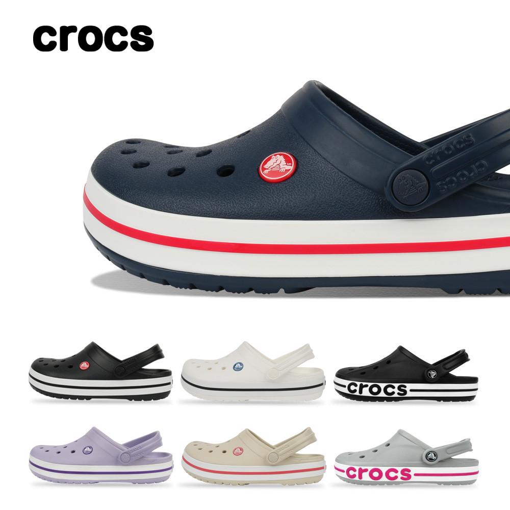 크록스 크록밴드 바야밴드 클로그 화이트 베이지 샌들