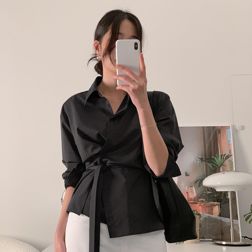 (자체제작) 브렌데일 링클프리 타이 랩셔츠 (차콜)